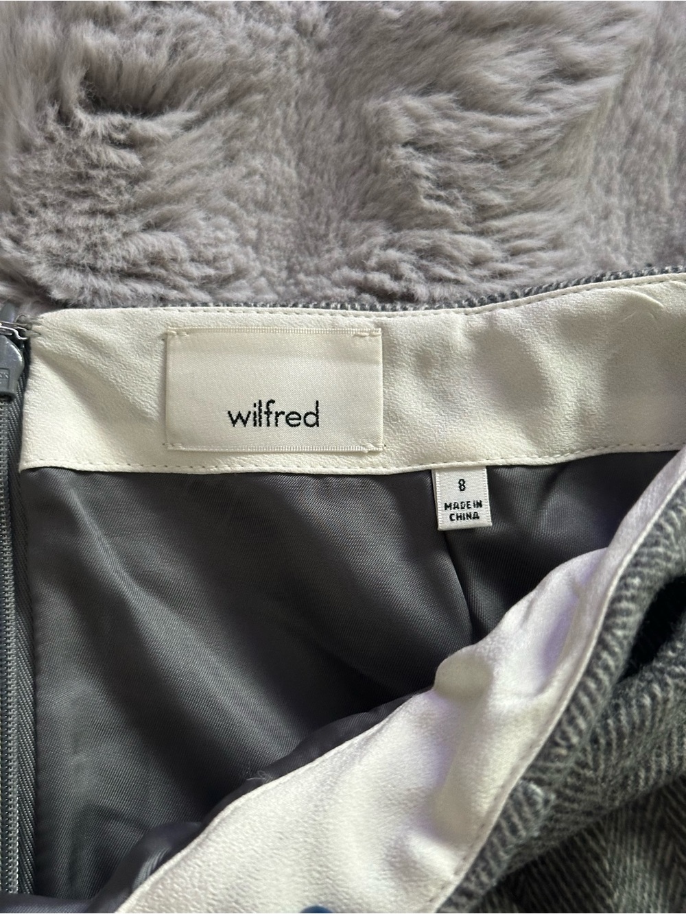 Wilfred Charcoal Gray Ribbed Tie-Waist Mini Skirt - Picture 6 of 7